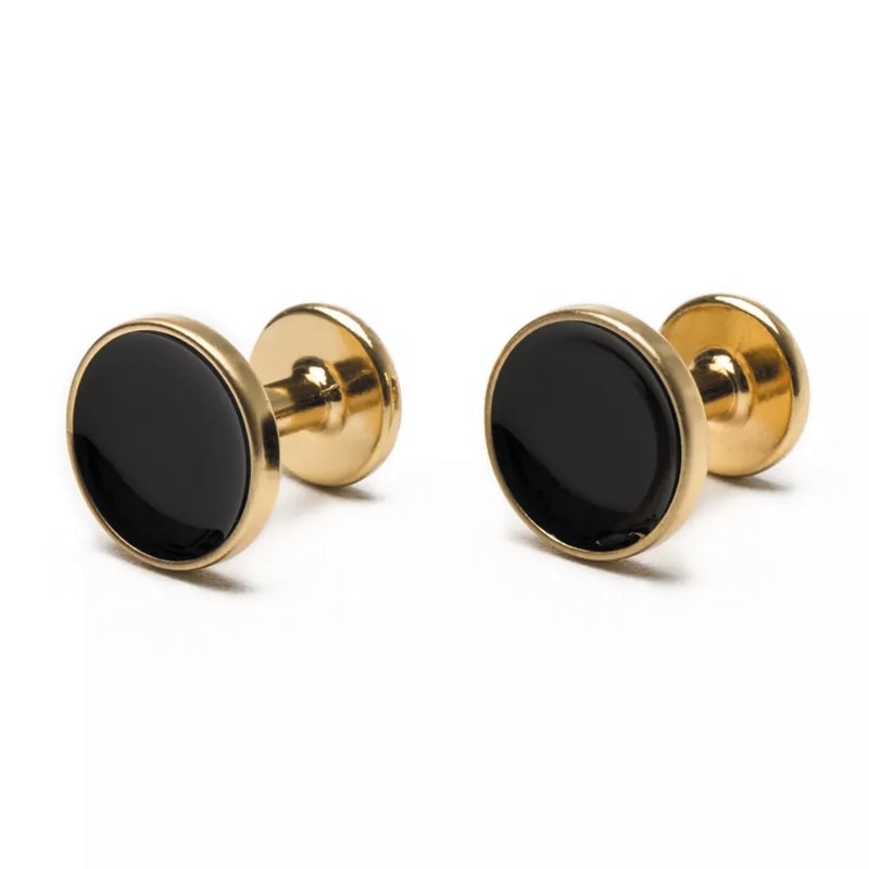 2019 Novo moda POLONÊS popular Abotoaduras POLONÊS popular Abotoadura Prata Preto Redondo
