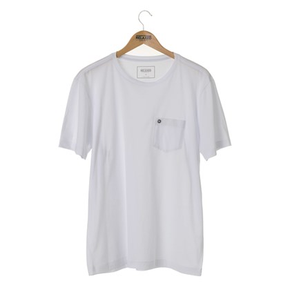 Camiseta Básica Com Bolso Relaxed Shorts Branca
