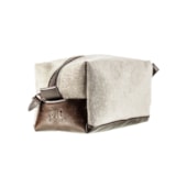 Necessaire Sobrebarba LMF Lona e Couro Marrom Necessaire Sobrebarba LMF Lona e Couro Marrom