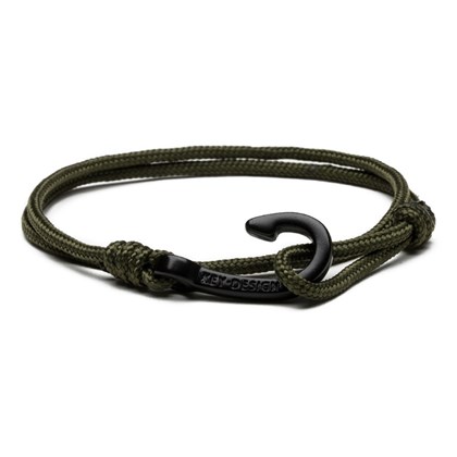 Pulseira Key Design Hook Black Rope Verde
