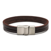 Pulseira Key Design Huerta Silver Brown Marrom Médio Pulseira Key Design Huerta Silver Brown Marrom Médio